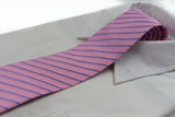 Mens Pink And Purple Striped 8cm Patterned Neck Tie