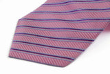 Mens Pink And Purple Striped 8cm Patterned Neck Tie