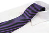 Mens Black & Purple Striped 8cm Patterned Neck Tie