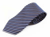 Mens Navy & Salmon Striped 8cm Patterned Neck Tie