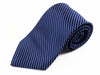Mens Black & Navy Striped 8cm Patterned Neck Tie