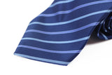 Mens Blue & Purple Striped 8cm Patterned Neck Tie