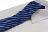 Mens Blue & Purple Striped 8cm Patterned Neck Tie
