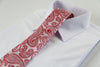 Mens Light Pink & Red Paisley Patterned 8cm Neck Tie