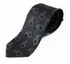 Mens Black, Dark Grey & Grey Floating Paisley Patterned 8cm Neck Tie