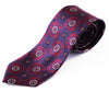 Mens Dark Red & Navy Squares & Circles Patterned 8cm Neck Tie