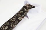 Mens Brown & Cream Swirl Patterned 8cm Neck Tie