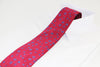 Mens Dark Red & Blue Flower Patterned 8cm Neck Tie