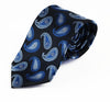 Mens Navy Mixed Blue Floating Paisley Patterned 8cm Neck Tie