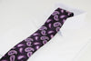 Mens Dark Purple With Mixed Purples Floating Paisley Patterned 8cm Neck Tie