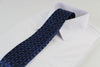 Mens Blue & Black Squares Patterend 8cm Neck Tie