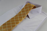 Mens Yellow Squares & Stripes Patterned 8cm Neck Tie