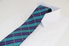 Mens Turquoise & Purple Rectangular Striped Patterned 8cm Neck Tie