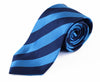 Mens Blue & Navy Thick Striped Patterned 8cm Neck Tie