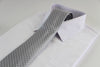 Mens Silver Tinsel Striped Patterned 8cm Tie