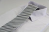 Mens Silver Multiple Striped Patterned 8cm Neck Tie