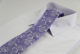 Mens Violet & Purple Paisley Patterned 8cm Neck Tie