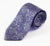 Mens Violet & Purple Paisley Patterned 8cm Neck Tie
