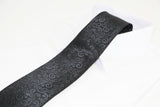 Mens Black Swirl Patterned 8cm Neck Tie