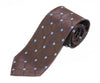 Mens Dark Brown Squares With Light Blue Squares Patterned 8cm Neck Tie