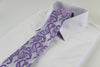 Mens Light Purple & Silver Paisley Patterned 8cm Neck Tie