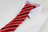 Mens Red & White Striped Patterned 8cm Neck Tie