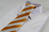 Mens Yellow & White Thick Striped Patterned 8cm Neck Tie
