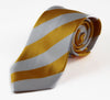 Mens Yellow & White Thick Striped Patterned 8cm Neck Tie