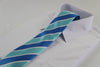 Mens Blue & Arctic Blue Striped Patterned 8cm Neck Tie