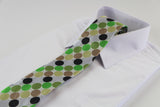 Mens Multicoloured Green Polka Dot Patterned 8cm Neck Tie