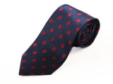 Mens Navy & Dark Red Polka Dot Patterned 8cm Neck Tie