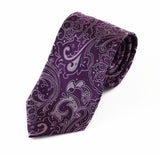 Mens Purple & Violet Boho Paisley Patterned 8cm Neck Tie