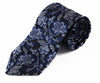 Mens Blue, Grey & Black Boho Paisley Patterned 8cm Neck Tie