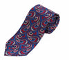 Mens Blue & Red Boho Paisley Patterned 8cm Neck Tie