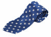 Mens Royal Blue & Silver Polka Dot Patterned 8cm Neck Tie