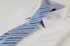 Mens Baby Blue Striped Patterned 8cm Neck Tie