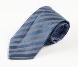 Mens Baby Blue Striped Patterned 8cm Neck Tie