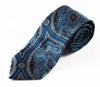 Mens Blue & Silver Boho Print Patterned 8cm Neck Tie