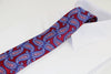 Mens Dark Red & Blue Paisley Patterned 8cm Neck Tie