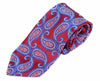 Mens Dark Red & Blue Paisley Patterned 8cm Neck Tie