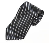 Mens Black & Silver Tiny Polka Dots Patterned 8cm Neck Tie