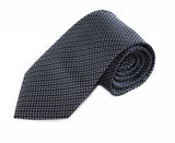 Mens Black, Navy & White Elegant Patterned 8cm Neck Tie