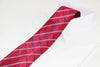 Mens Dark Red And Navy Striped Patterned 8cm Neck Tie