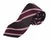 Mens Burgundy & Black Striped Paisley Patterned 8cm Neck Tie
