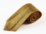Mens Yellow Gold Circle Patterned 8cm Neck Tie