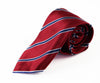 Mens Dark Red & Navy Striped Patterned 8cm Neck Tie