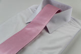 Mens Baby Pink & White Elegant Diagonal Patterned 8cm Neck Tie