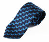 Mens Black & Blue Square Patterned 8cm Neck Tie