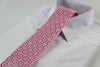 Mens Light Pink With White Squares Patterned 8cm Neck Tie