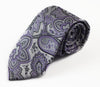 Mens Silver & Light Purple Boho Paisley Patterned 8cm Neck Tie